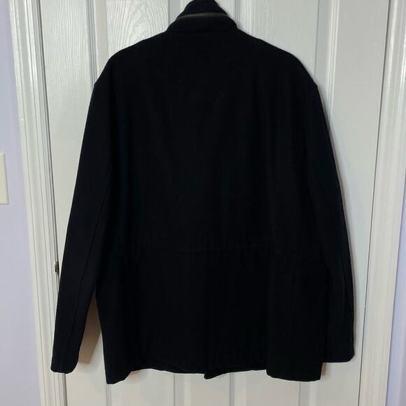 Perry Ellis men's pea coat jacket rain hood XL black - Picture 4 of 8